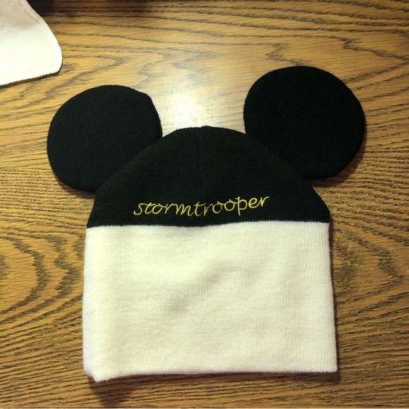 Disney Parks Star Wars StormTrooper Mickey ears knit beanie hat - Picture 2 of 9